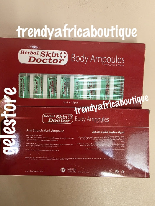 BACK IN STOCK: Herbal Skin doctor stretch marks body ampoules pack. 10 ampoules serum/oil in a pack. Sold per pack.