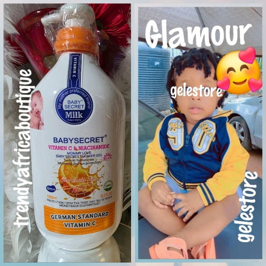 Shower gel: Baby secret vitamin C & Niacinamide brightening shower gel. Protects baby skin from Birth. 💯 Satisfaction
