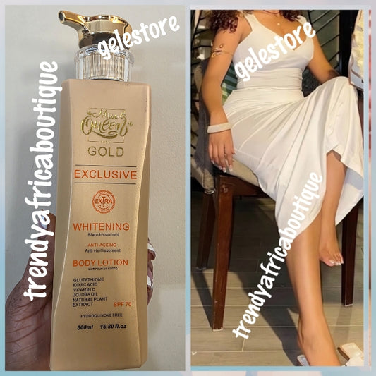 Another banga: Miss & Queen Paris Gold Exclusive Extra whitening anti aging body lotion. Spf 70. 500ml bottle