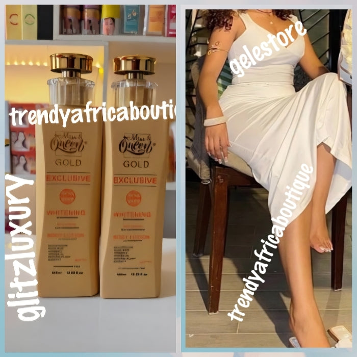 2 bottle Sale: Miss & Queen Paris Gold Exclusive Extra whitening anti aging body lotion. Spf 70. 500ml x 2 bottle