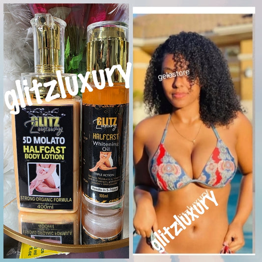 2pcs set: Glitzluxury 5D molato half-cast Body lotion 400ml Combo with moisturizing & hydrating whitening body oil 100ml 🔥🔥NATURAL INGREDIENTS