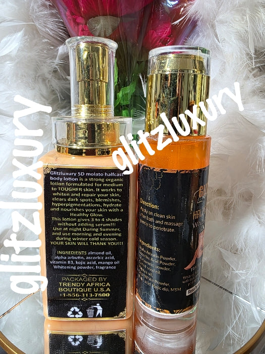 2pcs set: Glitzluxury 5D molato half-cast Body lotion 400ml Combo with moisturizing & hydrating whitening body oil 100ml 🔥🔥NATURAL INGREDIENTS