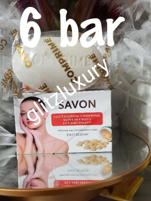 Authentische Glutathion-Komprimierung. Schnell wirkende, aufhellende und peelende Gesichts- und Körperseife. 200g x 1 Riegel