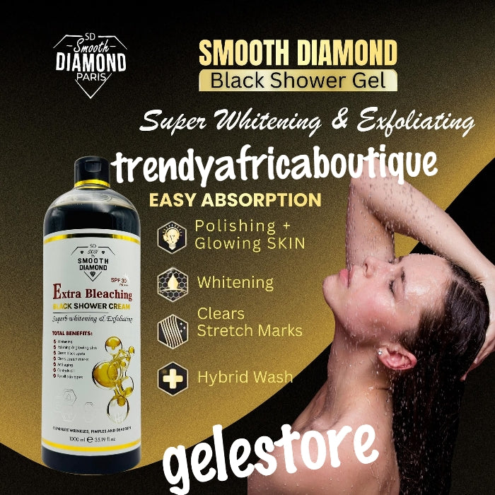 Another banga: Smooth DIAMOND Black shower gel. Super whitening and exfoliating, polishing + skin glowing bleaching bath. 1000ml x1 spf30