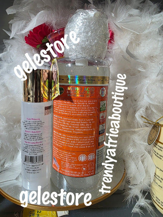 Perfect combo: Veetgold Amino acid & glycolic x3 triple strenght shower gel  and treatment Oil with spf 30. All skin type