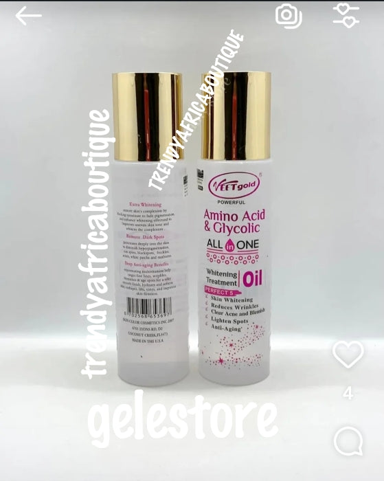 Perfect combo: Veetgold Amino acid & glycolic x3 triple strenght shower gel  and treatment Oil with spf 30. All skin type