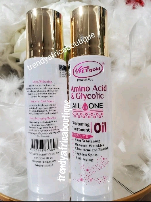 New alert: 1 bottle sale: Veetgold  Amino acid & Glycolic ALL IN ONE whitening treatment oil. Anti aging, anti acne/ redness 150ml x 1