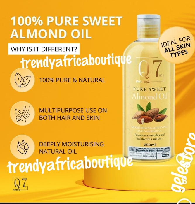 NEW PRODUCT ALERT: Q7 paris sweet almond oil. Hair & body deep moisturizing, softening oil 250ml x 1