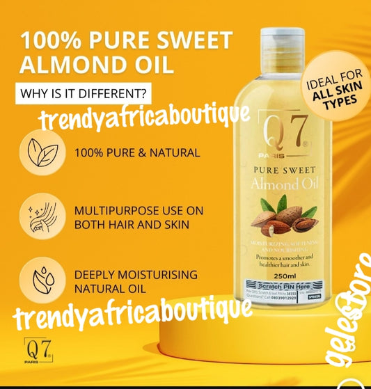 NEW PRODUCT ALERT: Q7 paris sweet almond oil. Hair & body deep moisturizing, softening oil 250ml x 1