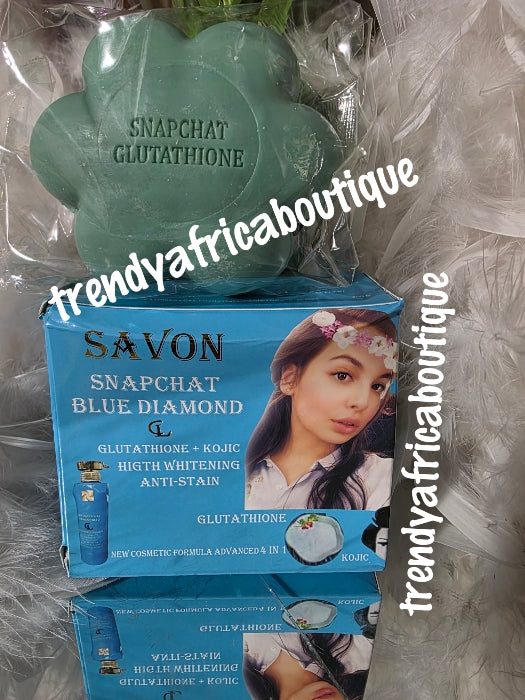 Lait Snapchat diamant blue face and body soap (teal blue color) high whitening with glutathione and kojic. Anti stains and spots 100% satisfaction