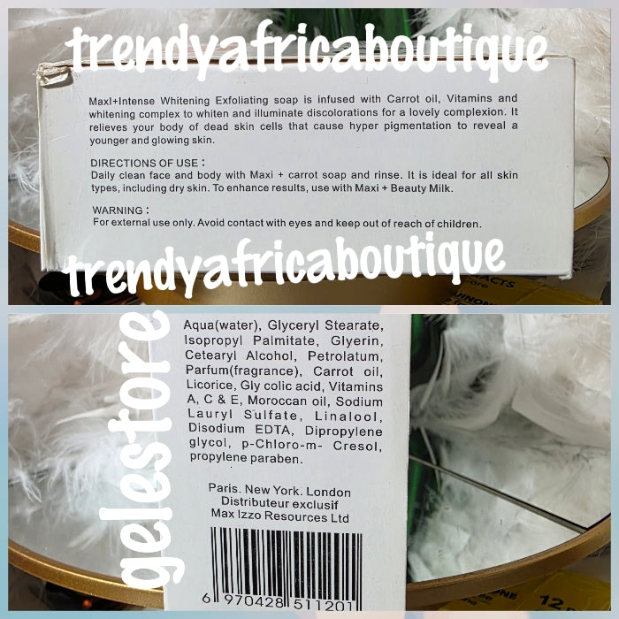 Maxi plus Carotte paris intense whitening face and body soap with carrot extracts and vitamins X 1 soap