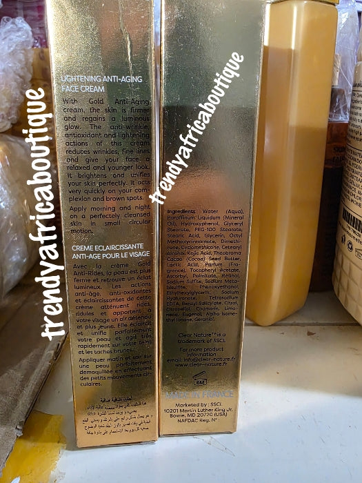 2pcs. Clear Nature paris 3 on 1  brightening soap, & anti-aging body lotion 500ml x 1. Rich in shea butter and sweet almond oil. Intensely nourishes your skin and targets wrinkles & black spots. Formulated for dry and damaged skin.