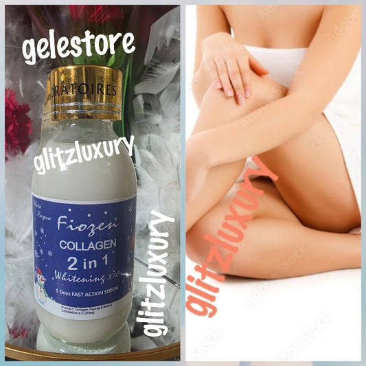 Frozen collagen 2 in 1 whitening x10 serum/oil. 5 days fast action. 100ml x 1. Mix into lotion or cream!!!