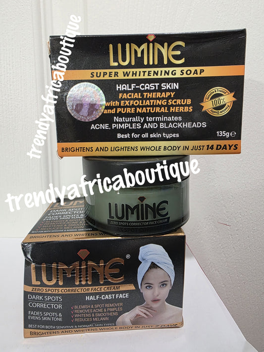 2pcs. Lumine half-cast face & body dark spots corrector half cast face cream and soap. Super brightening of dark areas