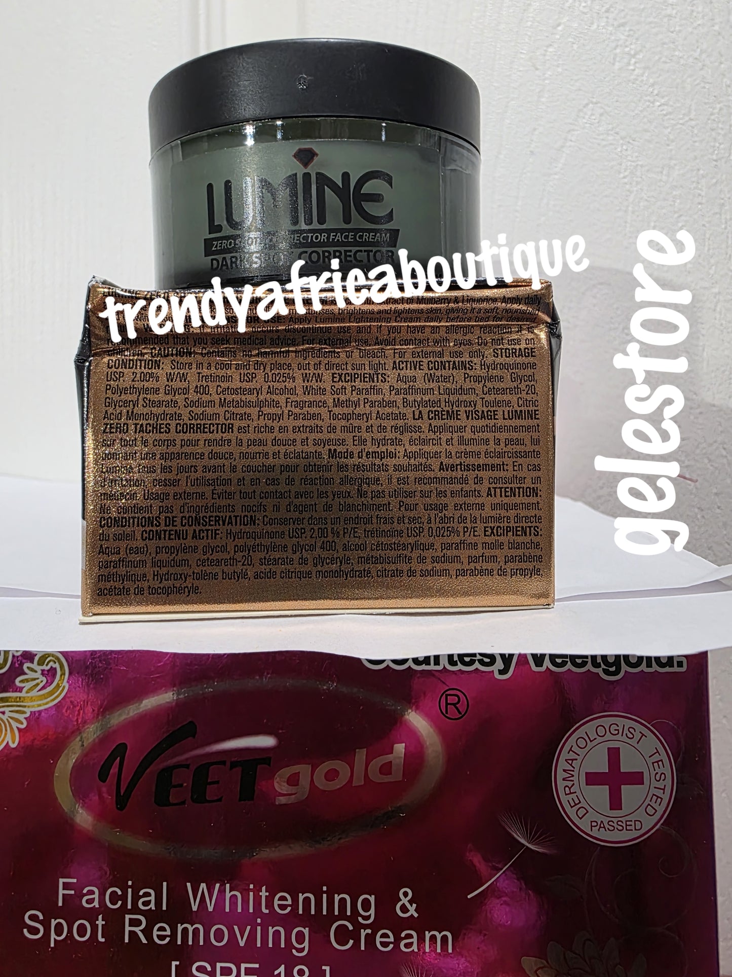 2pcs. Lumine half-cast face & body dark spots corrector half cast face cream and soap. Super brightening of dark areas