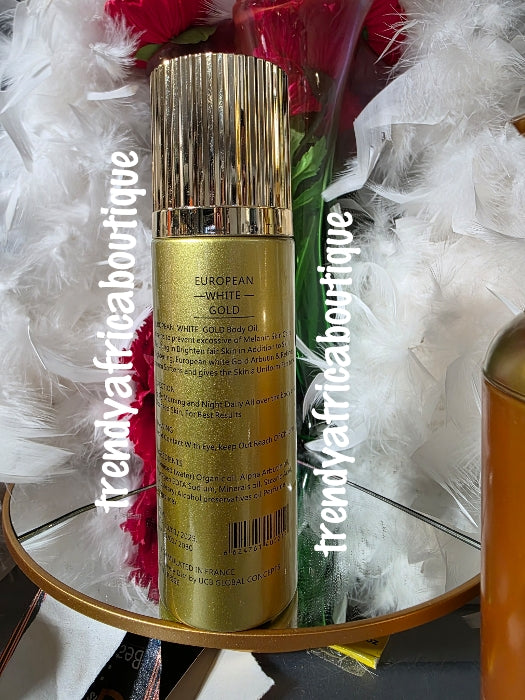 2pcs.  Bangar!! European White GOLD ORGANIC. Albutin & retinol toning milk. 💯 body lotion body & serum. 7 Days action Body. 500ml x 1. Spf 50 (Copy)