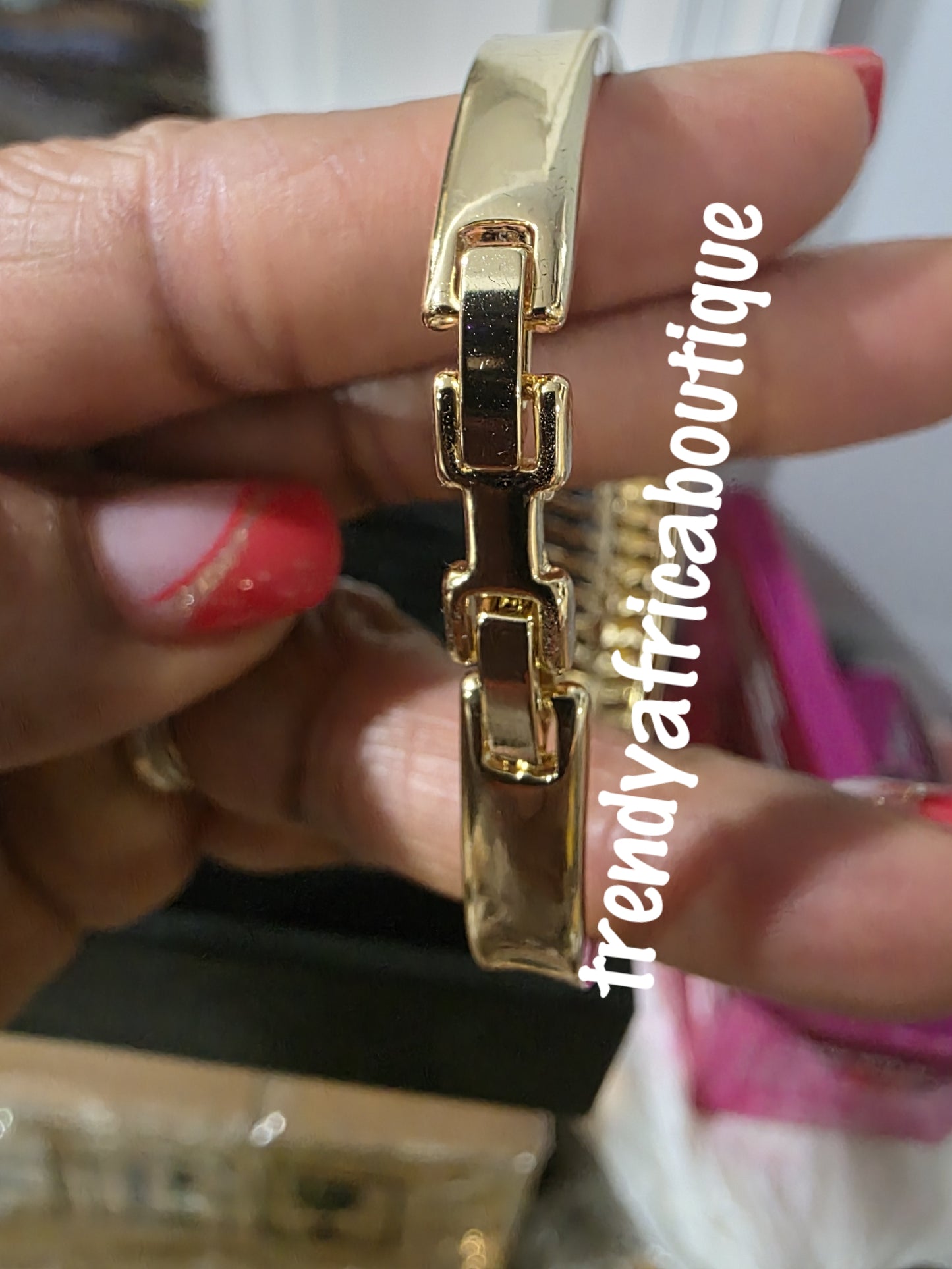 High quality gold plated 2 tone bangle bracelet. beautiful statement bangle. Luxury bangle one size fit, hypoallergenic plating