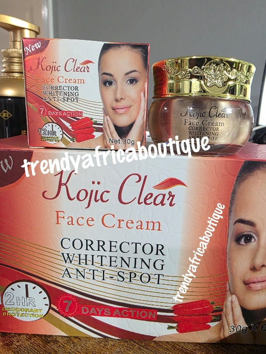 New Kojic  Clear face cream corrector whitening face cream.  Anti spot 7 days 30ml x 1. Price is for one
