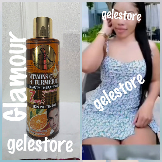S & K douchess Glow Vitamin-C & turmeric beauty therapy body  oil.  300ml x 1. Formulated for dry skin.