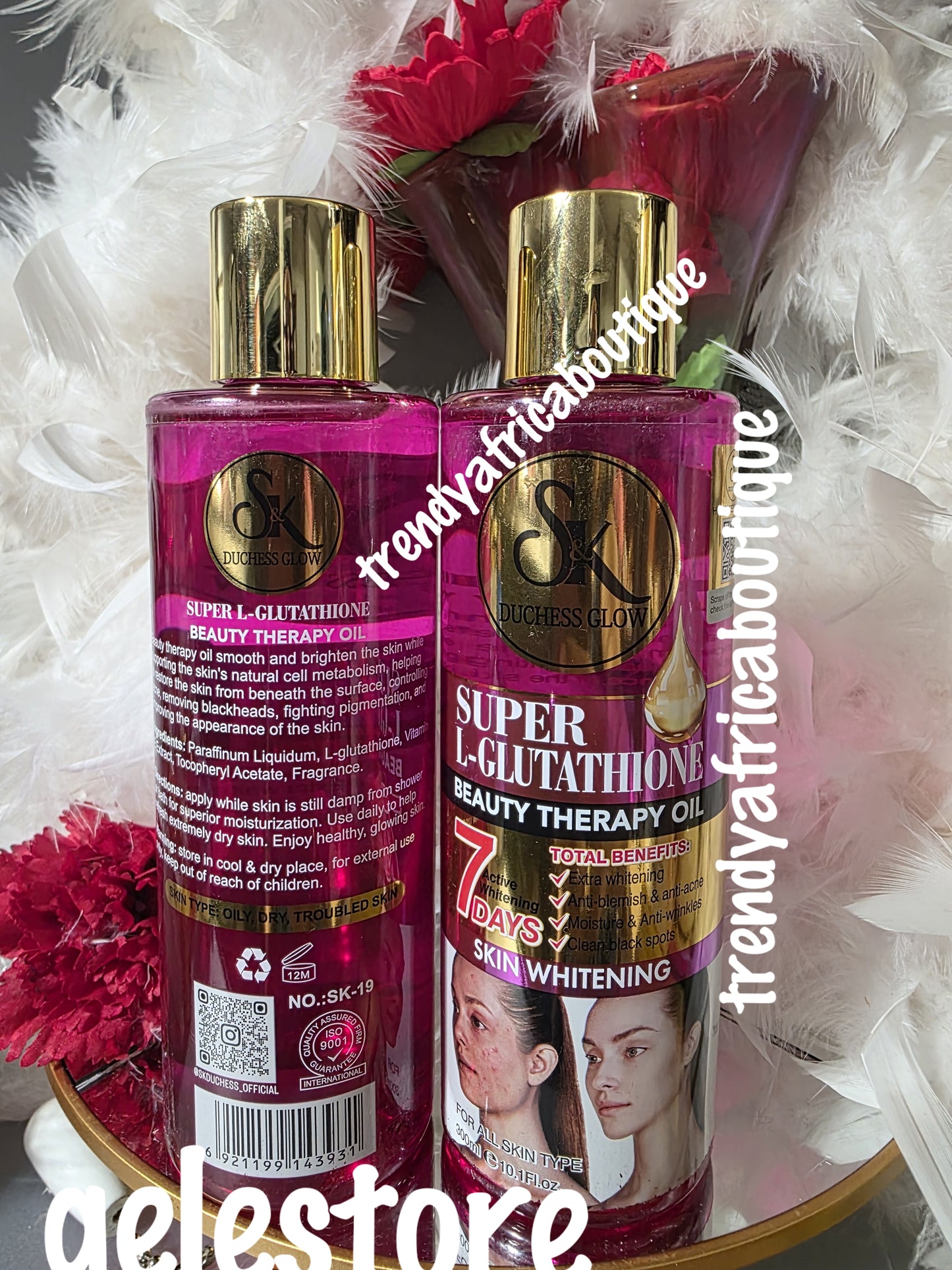 S & K douchess Glow L-glutathione  beauty therapy face & body  oil. All skin types.   300ml x 1.
