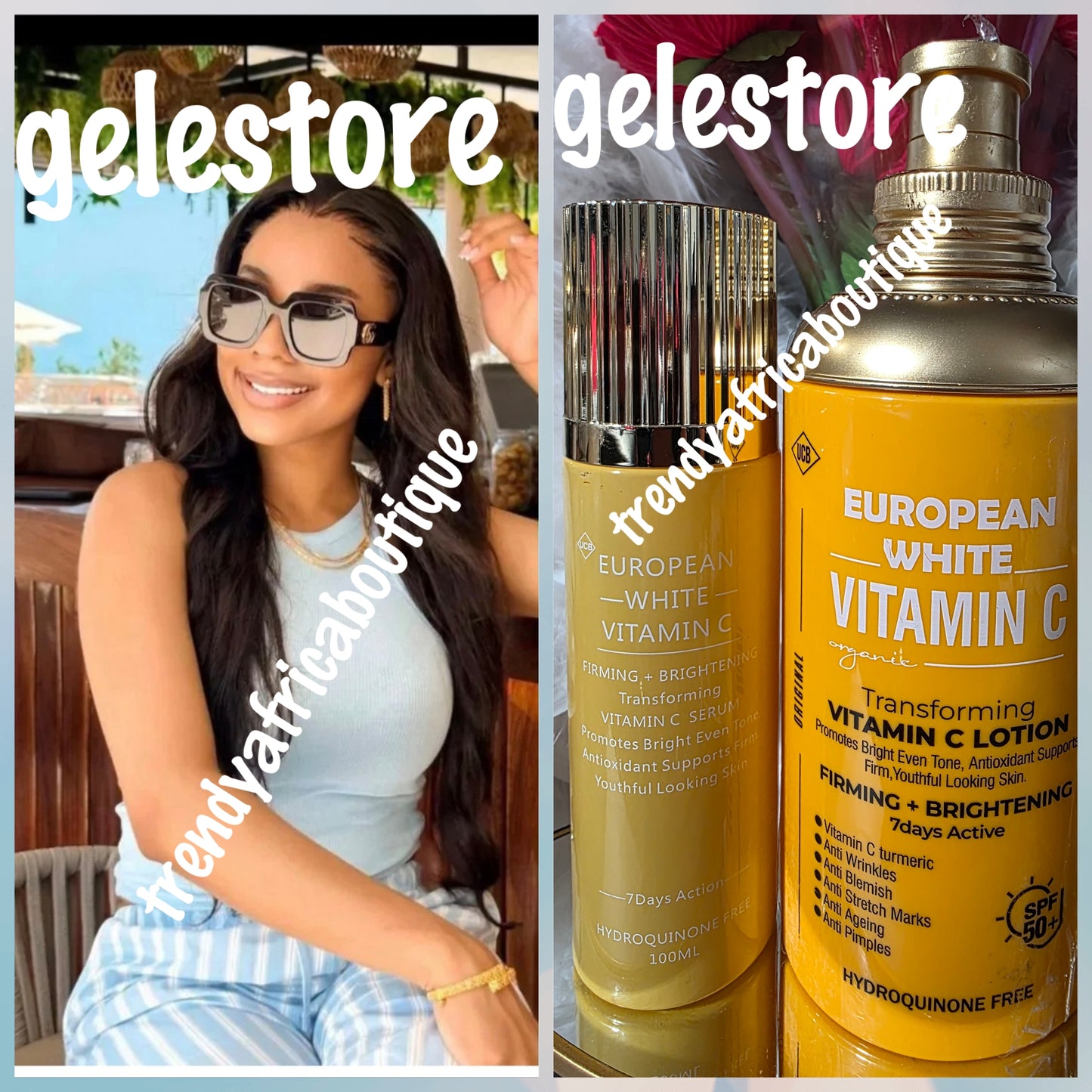 X 2 Flaschen Evob weißlich Weißes, stark aufhellendes Duschgel für Gesicht und Körper. Formuliert mit Glutathion, Honigextrakten, Zitronensäure und Kojisäuren. 500 ml x 2