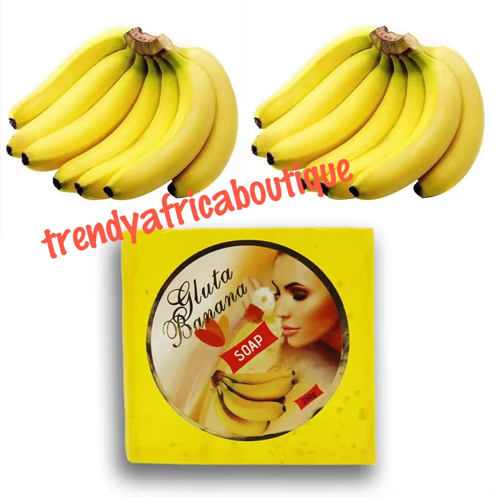 Gluta banana transparent skin whitening & moisturizing face and body soap. 200g. Price is for one soap.