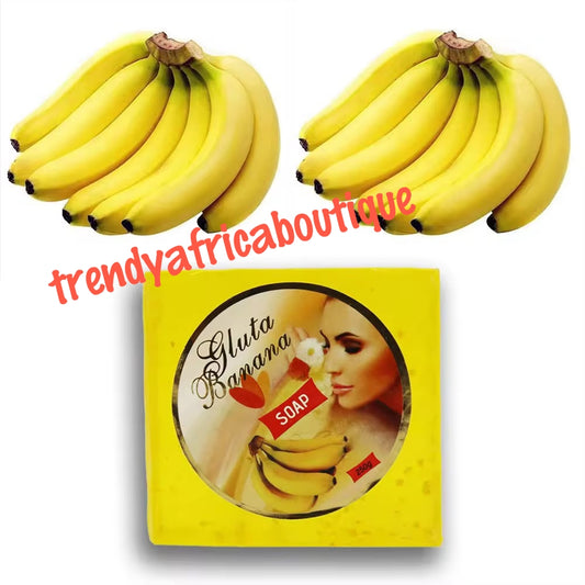 Gluta banana transparent skin whitening & moisturizing face and body soap. 200g. Price is for one soap.