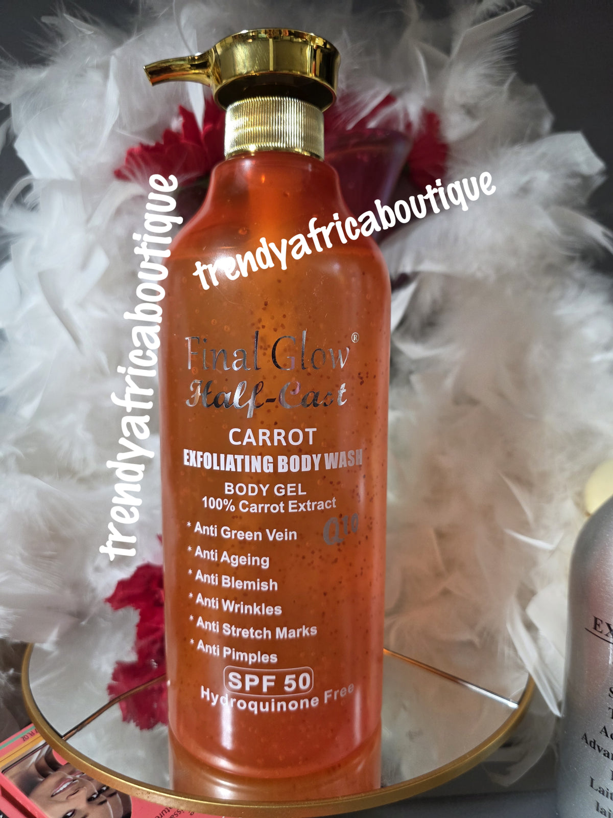 3pcs. Perfect combo👌 Final Glow half-cast carrot whitening body lotion, shower gel, & serum 💯 carrot for face and body. Spf 50. Super effective