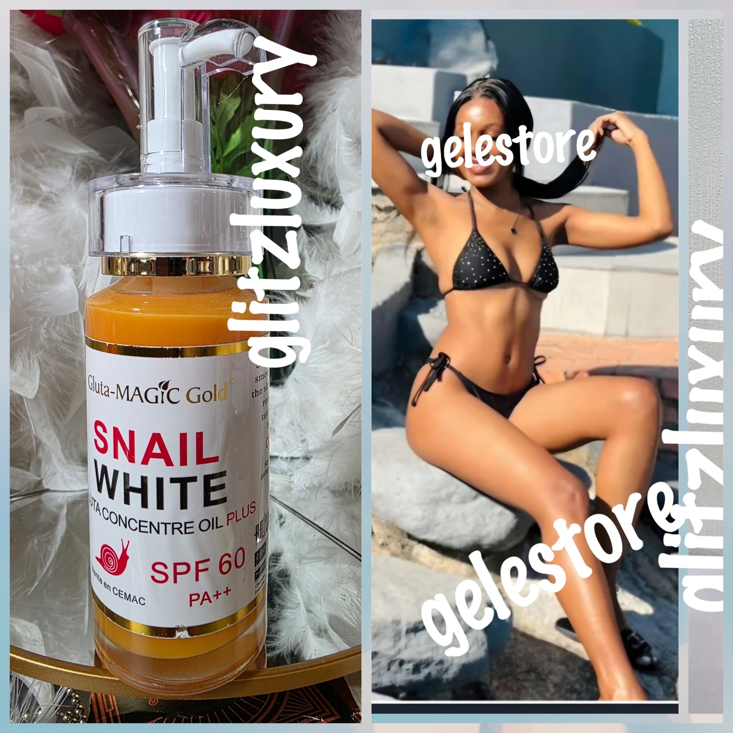 WIEDER AUF LAGER: Schneckenweißes Gluta-Konzentrat PLUS 3 Serum LSF 60. Intensiv aufhellendes Serum/Öl mit Schneckenschleim, Glutathion und Kollagen 120 ml x 1. Aufhellung in 7 Tagen. 