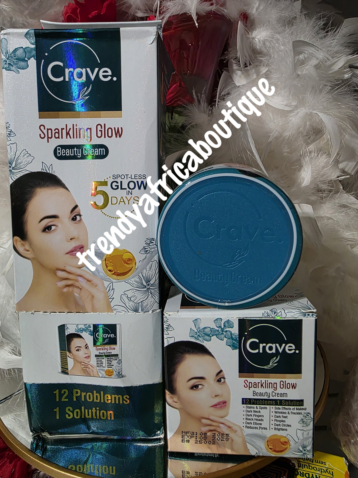 Another Banga: Crave sparkling glow beauty face cream. Formulated with collagen,  glutathione & Arbutin. 1 jar sale,