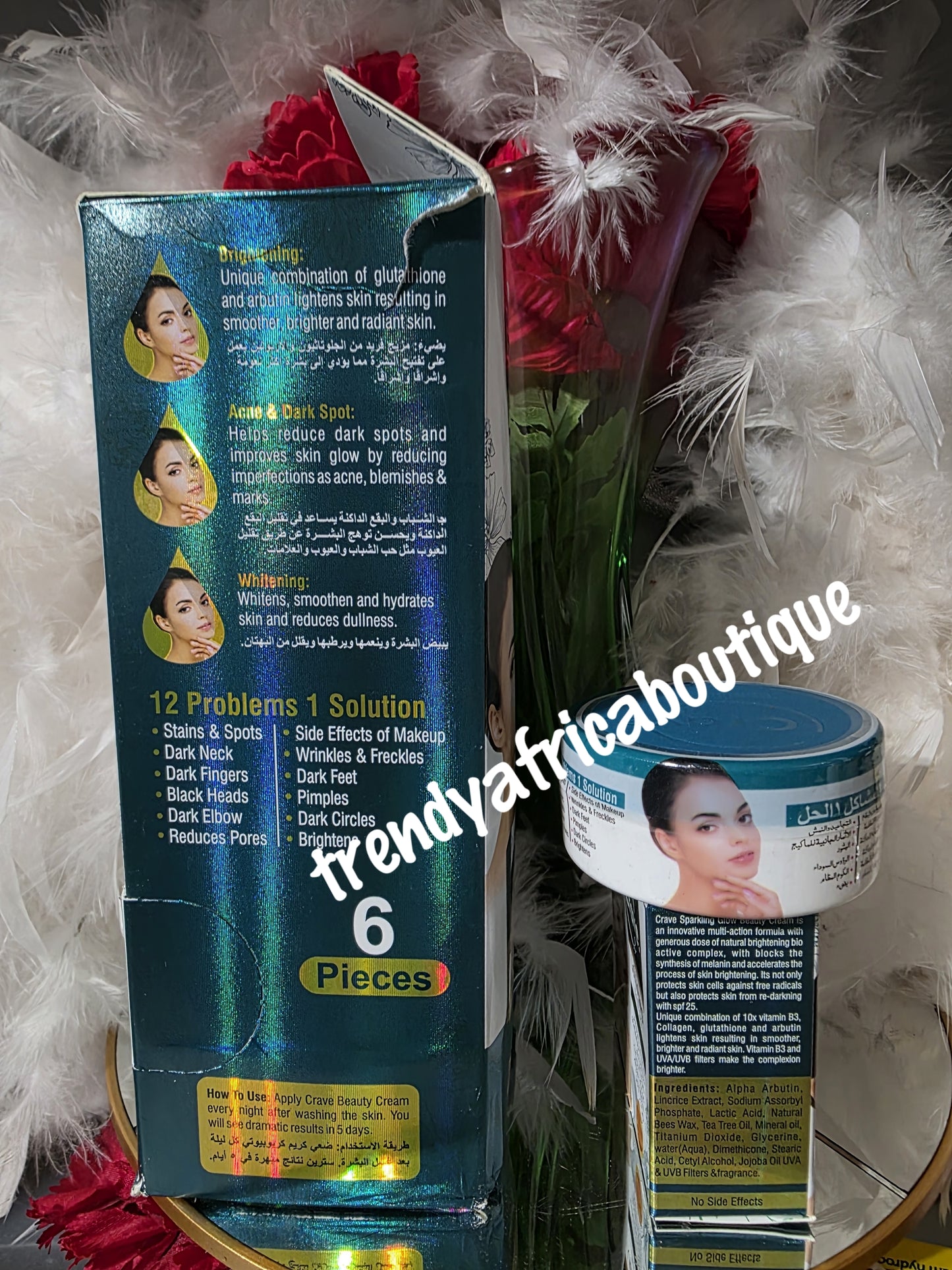 Another Banga: Crave sparkling glow beauty face cream. Formulated with collagen,  glutathione & Arbutin. 1 jar sale,