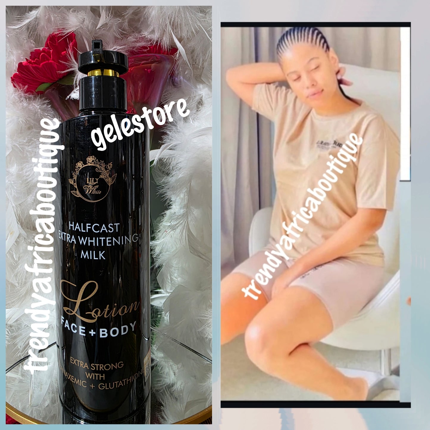 New product alert: Lily white Halfcast xtra whitening milk. Face & body lotion 500ml x 1