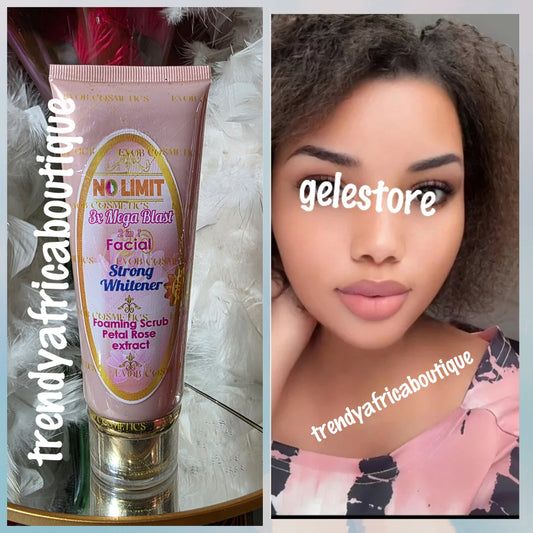 No limit 2 in 1  facial forming scrub 3x mega blast whitening face scrub with rose petals 150ml x 1.