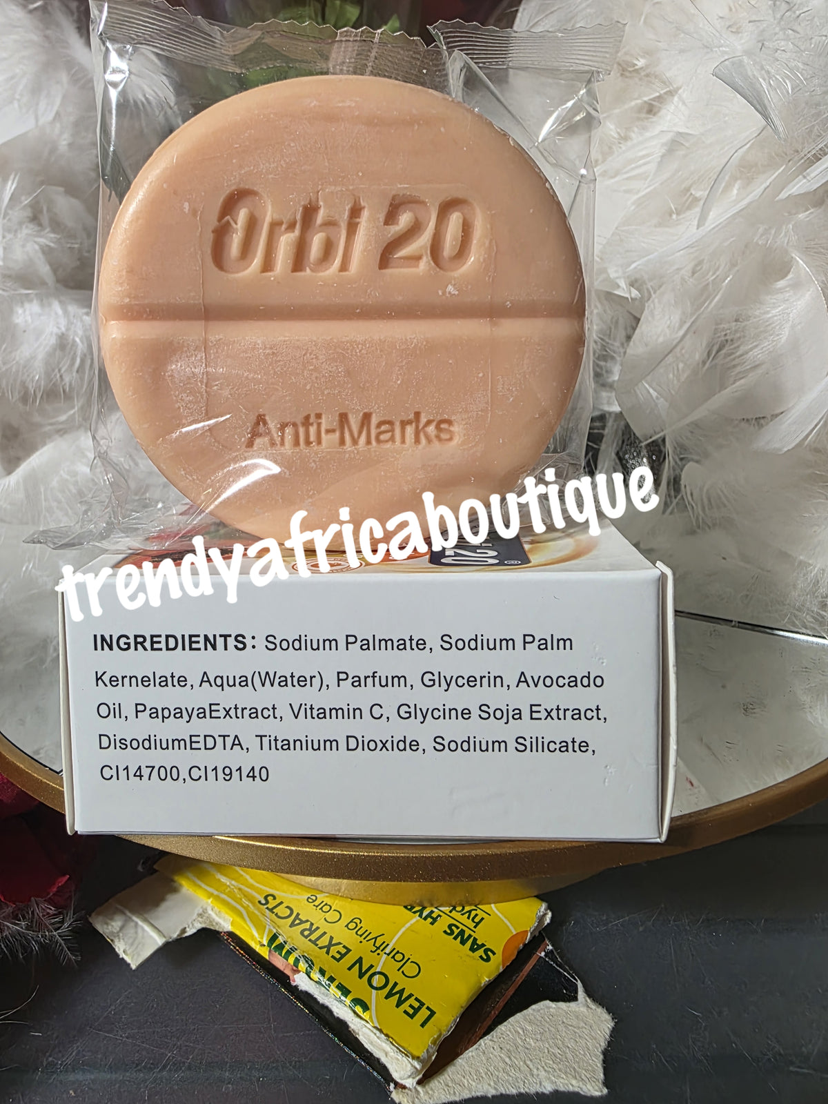 Orbi 20 anti marks lightening soap with papaya & avocado.  1 soap sale.all skin types.