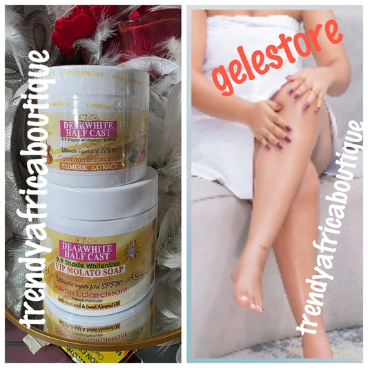 2pcs. Set DearWhite Half-C VIP molato soap & molato scrub with turmeric extracts. 👌
