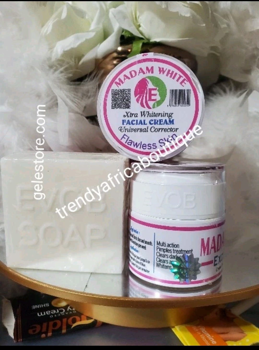 2 in 1: Strictly original Madam White Exclusive whitening face cream for sensitive skin + xtra whitening face soap. New package. 60g multi action: pimples and acne treatment