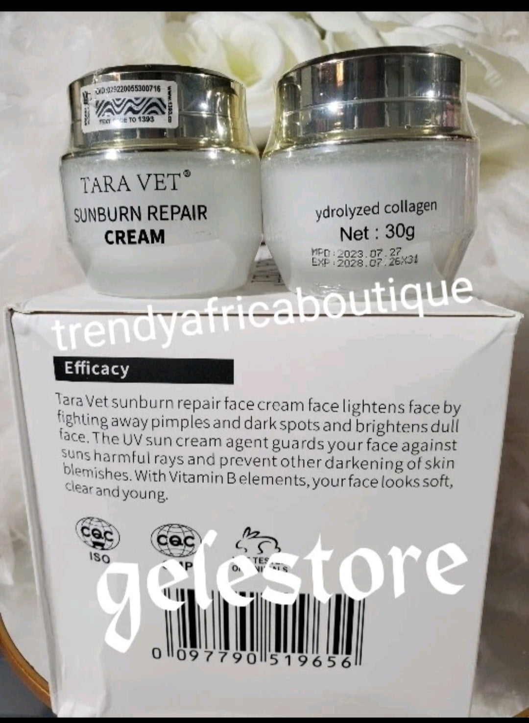 New product alert: Tara Vet sunburn repair cream with collagen. whitening treatment oil. Brighten and lighten skin 30g x 1