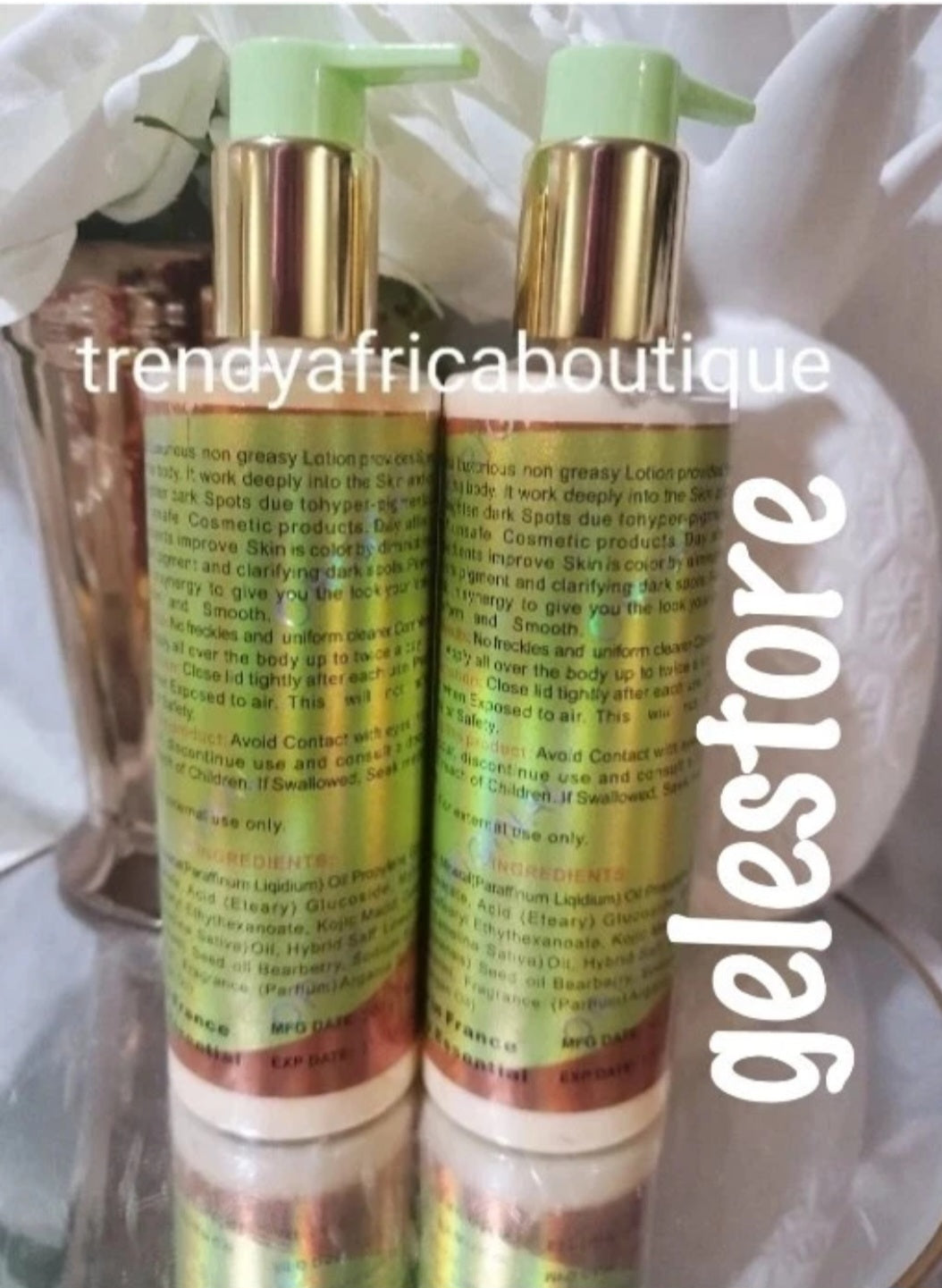 2pcs. Set: SOS natural skin toning & glowing body lotion & ultimate whitening face cream spf. 30