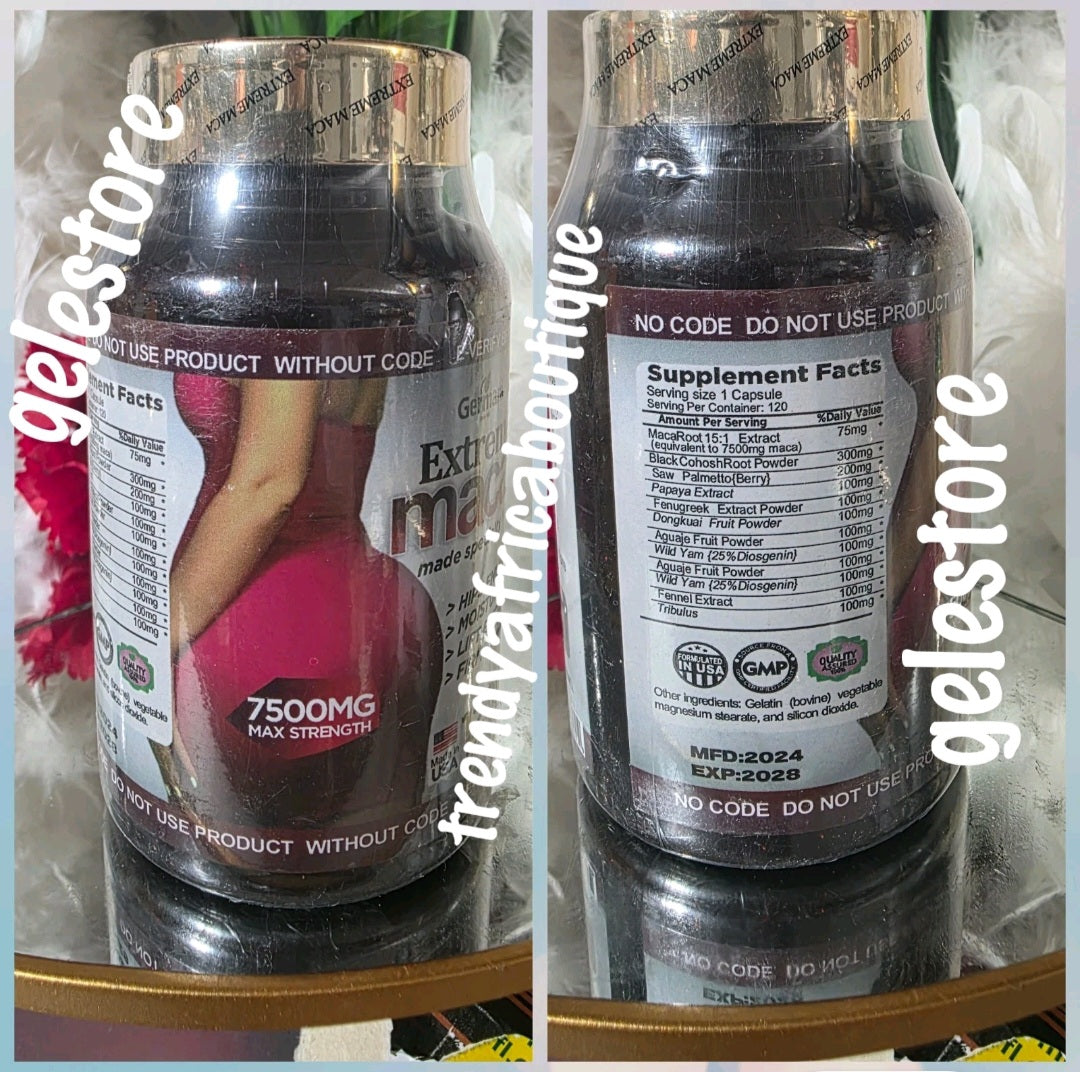 Germani Extreme Maca Plus 120 vegetarische Kapseln pro Flasche. 💯 AUTHENTISCH. HIP, Po-Enhancer, sexy Kurven!! Nahrungsergänzungsmittel 