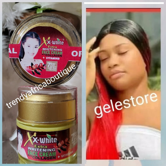 X 1 Jar XX-white extra whitening face cream with collagen + vitamins. 7 days fast action 50gx1