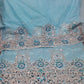 CLEARANCE Item Sky blue hand Stoned silk taffeta George wrapper with hand stones. 5yds. Wrapper & 1.8yds net blouse