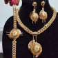 Beautiful costume jewelry set in 18k gold plating. High quality hypoallergenic jewelry set. 4pcs set.