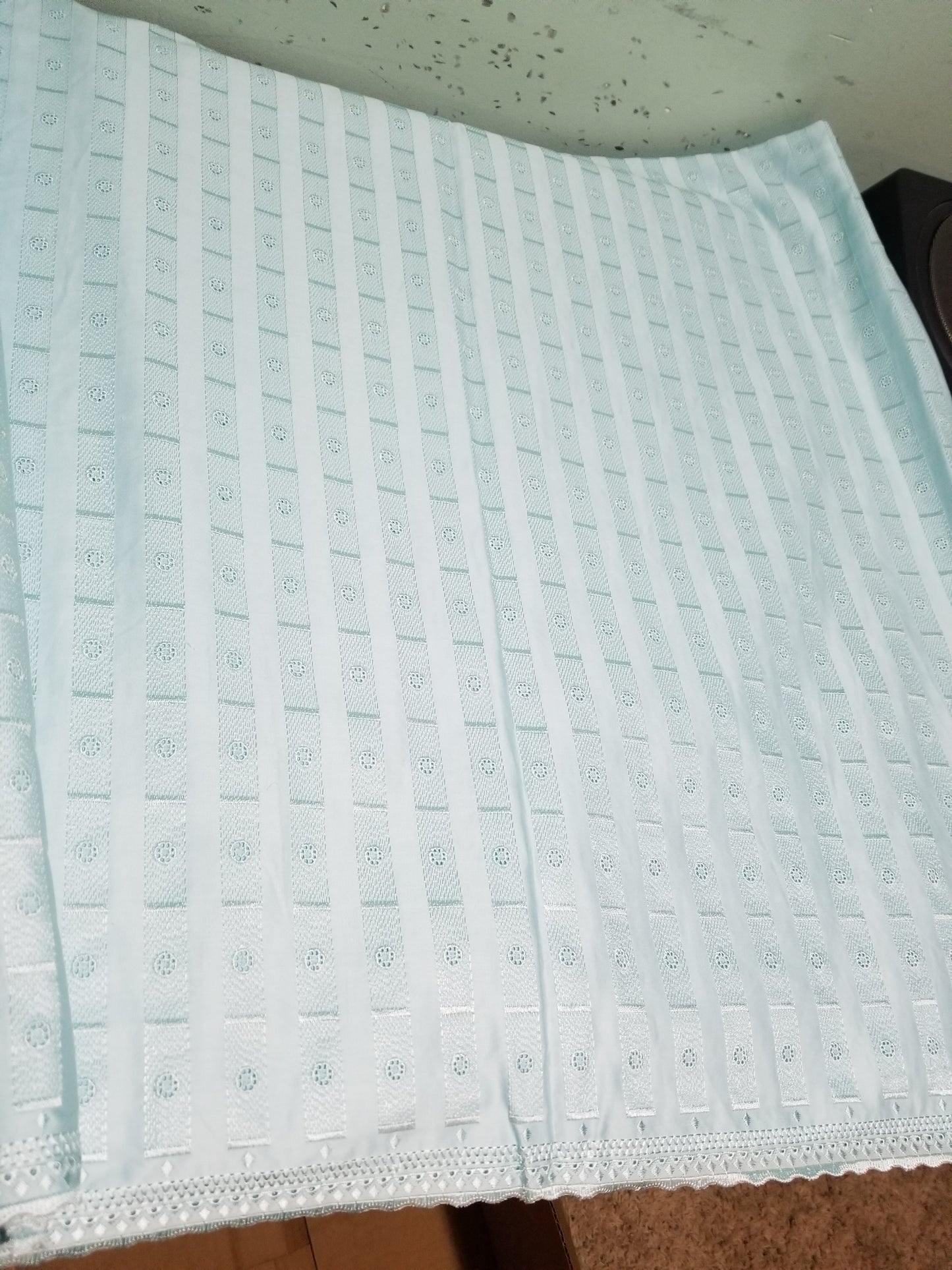 Mint Green Top quality  swiss voile lace fabric for Nigerian Men native outfit. Soft quality fabric. Can be use for agbada/3pc outfit for men. Sold per 5yds. Price is for 5yds