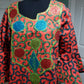 Lateast Nigerian Ankara dress,  Ankara-kaftan Full lenght embriodered and embellished with all over shinning crystal stones to perfection. 63inch full lenght. This is a 44 inches Burst size. Have room on the inside for adjustment