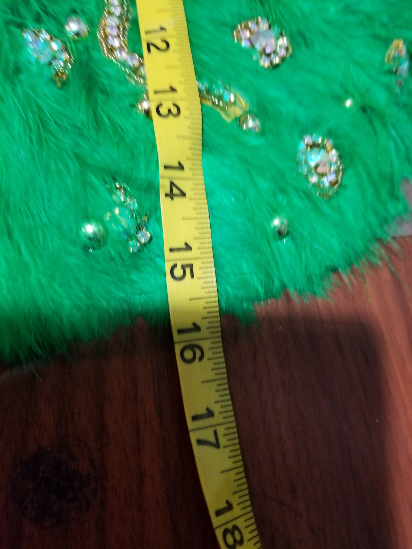 New arrival Green bead-dazzled feather hand fan. Nigerian Bridal accessories Feather hand fan. Long handle beaded and stoned. Size: Small feather in Green color
