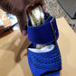 Sale, Sale Royal blue Made in Italy platform sandal/shoe. Side buckle sandal  Size 39. Original Italian Leather shoe. 4" heel, crystal stone design