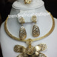 18k Gold plated necklace set, 4 pcs. costume jewelry set for party or church  use.