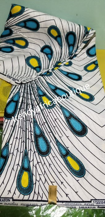 Nigerian veritable Holland Wax print quality Cotton Ankara for making fabulous African Styles. Sold by 6yds.