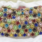 Multi color crystal Stones hand Clutch/purse for ladies formal party/evening party. 7.5" long×5.5" wide