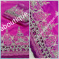 On sale: Heavily Beaded/stoned Igbo traditional  celebrant Silk George wrapper with matching net blouse. Fuchsia pink color